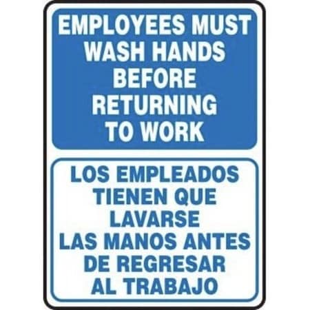 Accuform BILINGUAL SAFETY SIGN EMPLOYEES SBMRST579XV SBMRST579XV